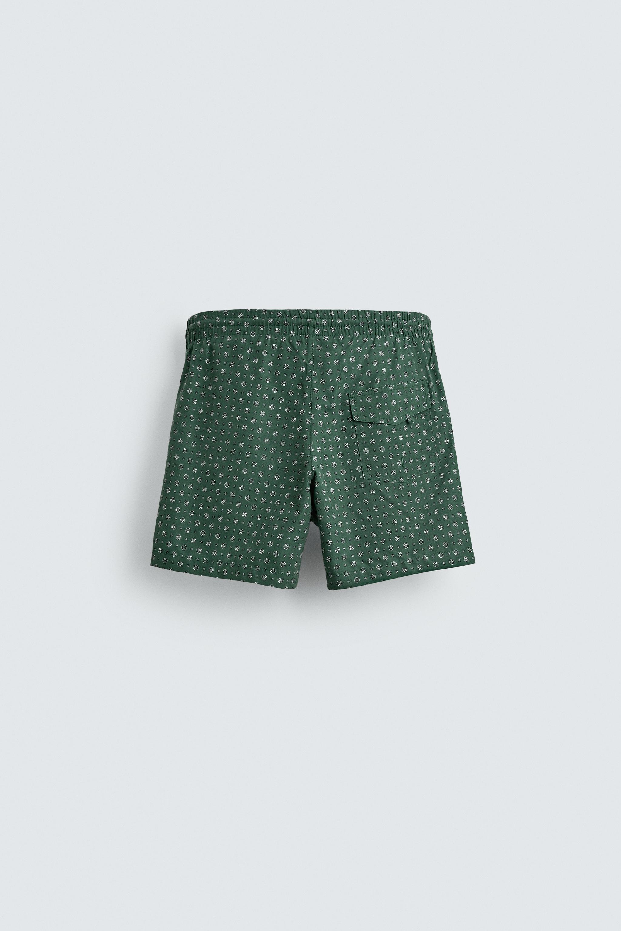 MID-LENGTH GEOMETRIC PRINT SWIMSUIT